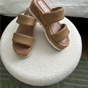 Steve Madden Brown Cork Platform Sandals
